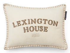 Lexington Pute Lexington-House Velour lysbeige-oliven_30x40cm