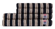 Lexington Striped Terry Håndkle blåsvart-beige (588-10003700-30x50)