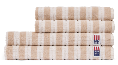 Lexington Striped Terry Håndkle lysbeige-offwhite (588-10003701-70x130)