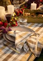 Lexington Serviett Checked Lin-Bomull olive_50x50