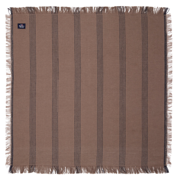 Lexington Serviett Striped Lin-Bomull brun_50x50 (588-12533002)