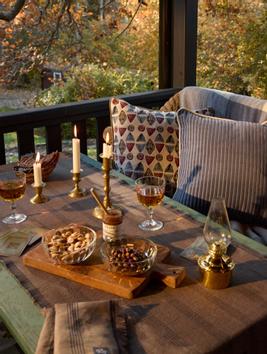 Lexington Bordløper Striped Økologisk-Bomull brun