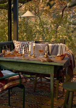 Lexington Bordløper Striped Økologisk-Bomull brun (588-12533003-50x250)