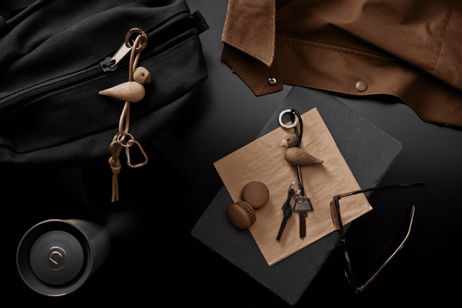 Kay Bojesen Nøkkelring Fugl natur/ eik (521-39665)