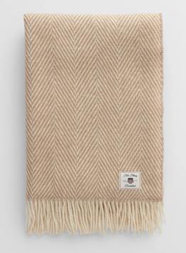GANT Herringbone Ullpledd Taupe-Beige 130x200 (589-853104602-259)