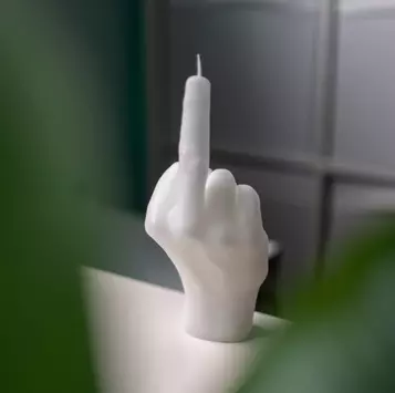 CandleHand Lys F*ck You Hvit (824-fck-white)