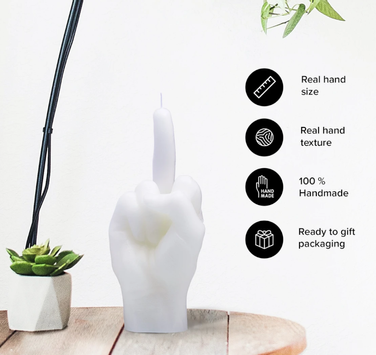 CandleHand Lys F*ck You Hvit (824-fck-white)