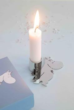 Mummi Lysestake Mummitrollet Sølv H8,5