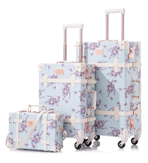 Uniwalker Koffert Retro Blomster-Blå 20" (780-blueflower-20)