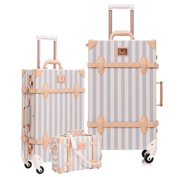 Uniwalker Koffert Retro Stripe-Blå 20" (780-stripe-20)