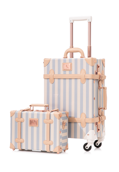 Uniwalker Koffert Retro Stripe-Blå 20" (780-stripe-20)