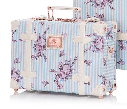 Uniwalker Koffert Retro Blomster-Blå 22x33cm 13"