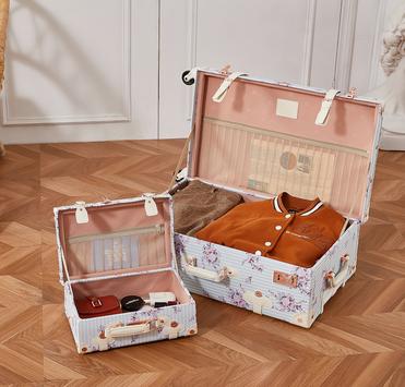 Uniwalker Koffert Retro Blomster-Blå 24" (780-blueflower-24)