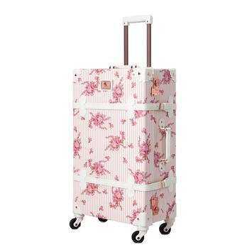 Uniwalker Koffert Retro Blomster-Rosa 24"