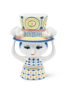 Bjørn Wiinblad Lady Vase H20,5 Blå/Gul