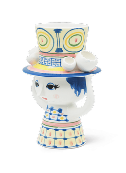 Bjørn Wiinblad Lady Vase H20, 5 Blå/Gul (521-54050)