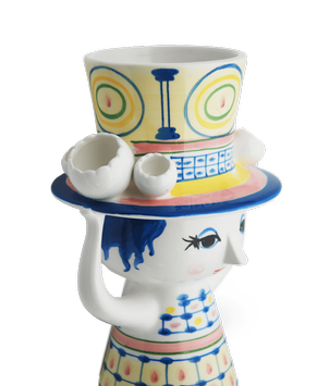 Bjørn Wiinblad Lady Vase H20, 5 Blå/Gul (521-54050)