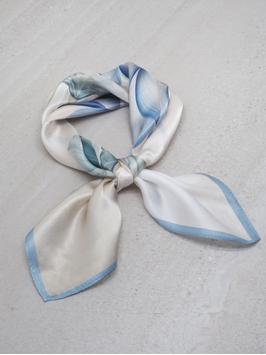 7Days Silkeskjerf Beige/Blå 53x53