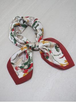 7Days Satengskjerf Bordeaux/Grønn 70x70