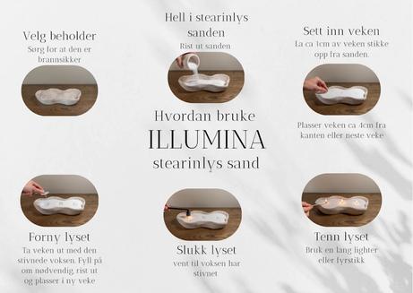 Illumina Stearinlyssand hvit plantebasert 750g  (831-410004)