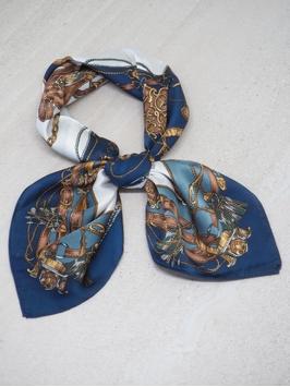 7Days Satengskjerf Blå/Brun 70x70