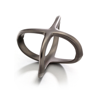 Endless Dekorasjonsring til skjerf Kryss-Matt-Gunmetal