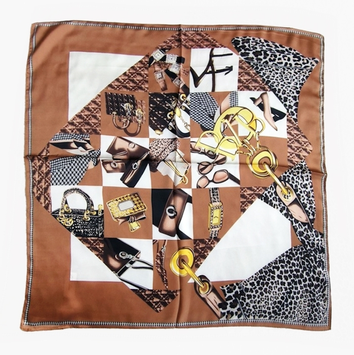 Endless Silkeskjerf Bandana Brun 70x70