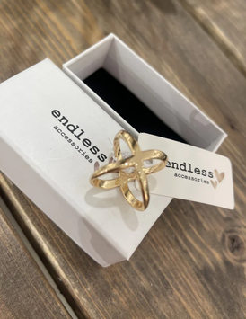 Endless Skjerfring Gull Kryss (828-19000-gull)