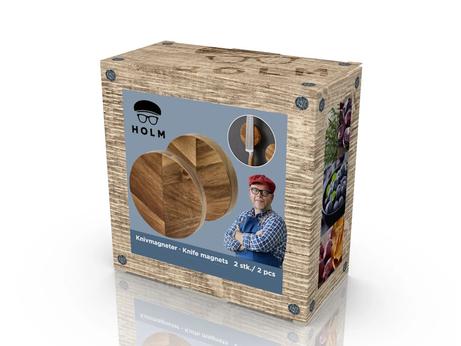 HOLM Knivmagnet Rund Ø9 2stk akasietre (379-36835)