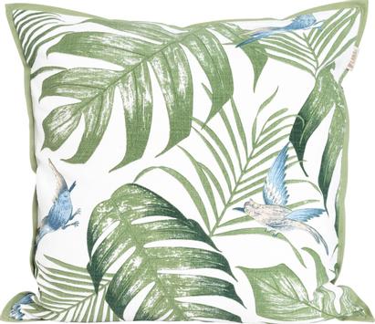 Lama Putetrekk hvit med blader 50x50cm