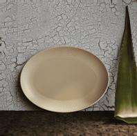 Lyngby Rhombe-Earth Serveringsfat 26,5x35 marble