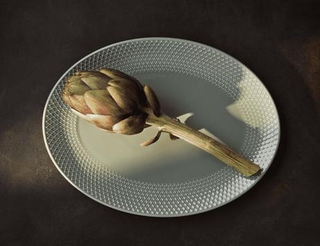 Lyngby Rhombe-Earth Serveringsfat 21,5x28,5 mose