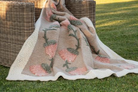 Frati Home Pledd Kokt-Ull Fane-Salmon 150x190