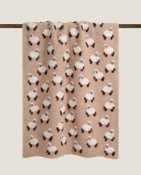 Frati Home Pledd Kokt-Ull Barn Taupe 75x100