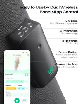 Urevo Relax Leggmassasje oppladbar Sort (UCRM001-BK)
