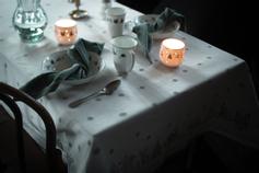 Wik & Walsøe Julemorgen Damaskduk Tosidig Hvit-Grønn