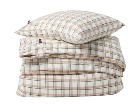 Lexington Sengesett Checked Flanell Beige (588-12540001)