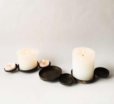 Trend Design Lysholder Kubbelys+Telys Antikk-Brun 54cm