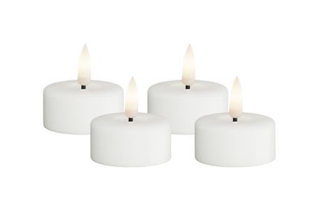 Deluxe Telys LED Hvite 4pk