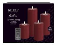 Deluxe Real-flame batterilys 4pk Ø7.5 bordeaux (621-RF-GIFTBOX-0003)
