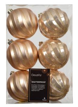 Kaemingk Julekuler Peach-Pearl Ø8 6stk 