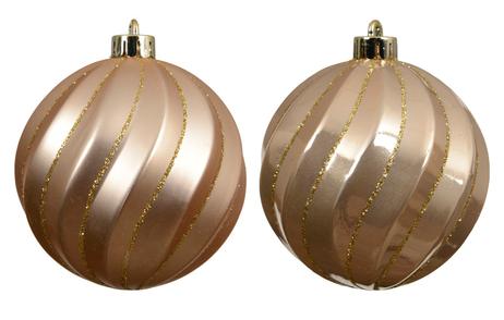 Kaemingk Julekuler Peach-Pearl Ø8 6stk  (487-026083)