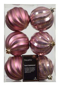 Kaemingk Julekuler Vintage-Pink Ø8 6stk