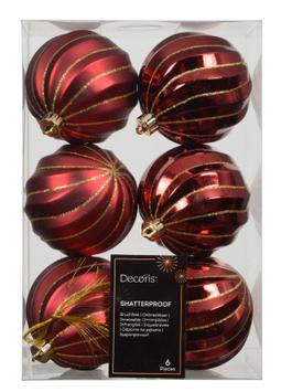 Kaemingk Julekuler Oxblood Ø8 6stk 