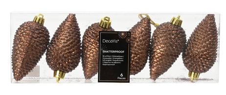 Kaemingk Ornamenter Kongler Espresso H8_6stk