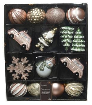 Kaemingk Julekuler+Ornamenter rosatoner 25stk 