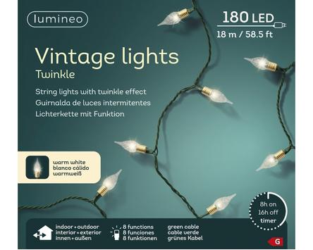 Kaemingk Lyslenke Stikkontakt Vintage-Grønn Varmhvit_180-LED/ 18m (487-493275)