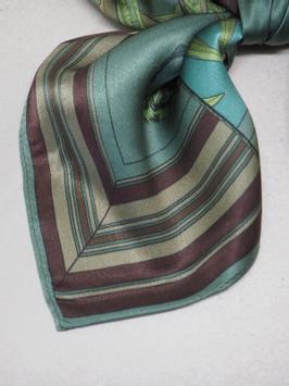 7Days Silkeskjerf Grønn-Brun 68x68 (826-18049)