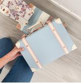 Uniwalker Koffert Retro Blå/Rosa 22x33cm 13" (780-bluepink-13)