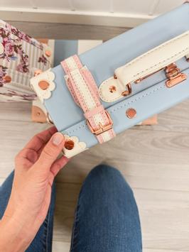 Uniwalker Koffert Retro Blå/Rosa 22x33cm 13" (780-bluepink-13)